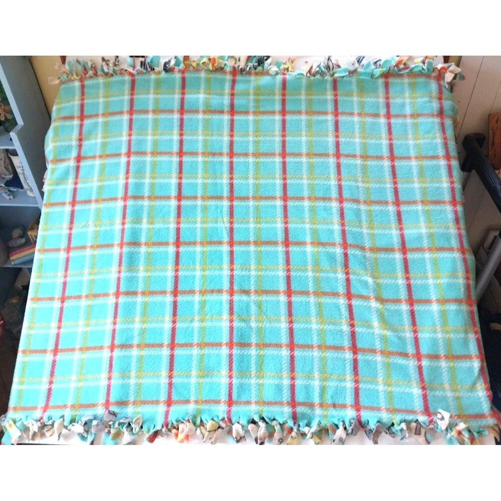 Safari Fleece Tied Blanket Kids, Nursery Jungle Theme Soft Blanket/Throw